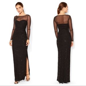 Lauren Ralph Lauren Longsleeve Sequin Gown